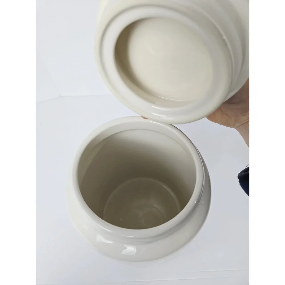 Rae Dunn‎ canister jar dog treats Treats Please white Magenta